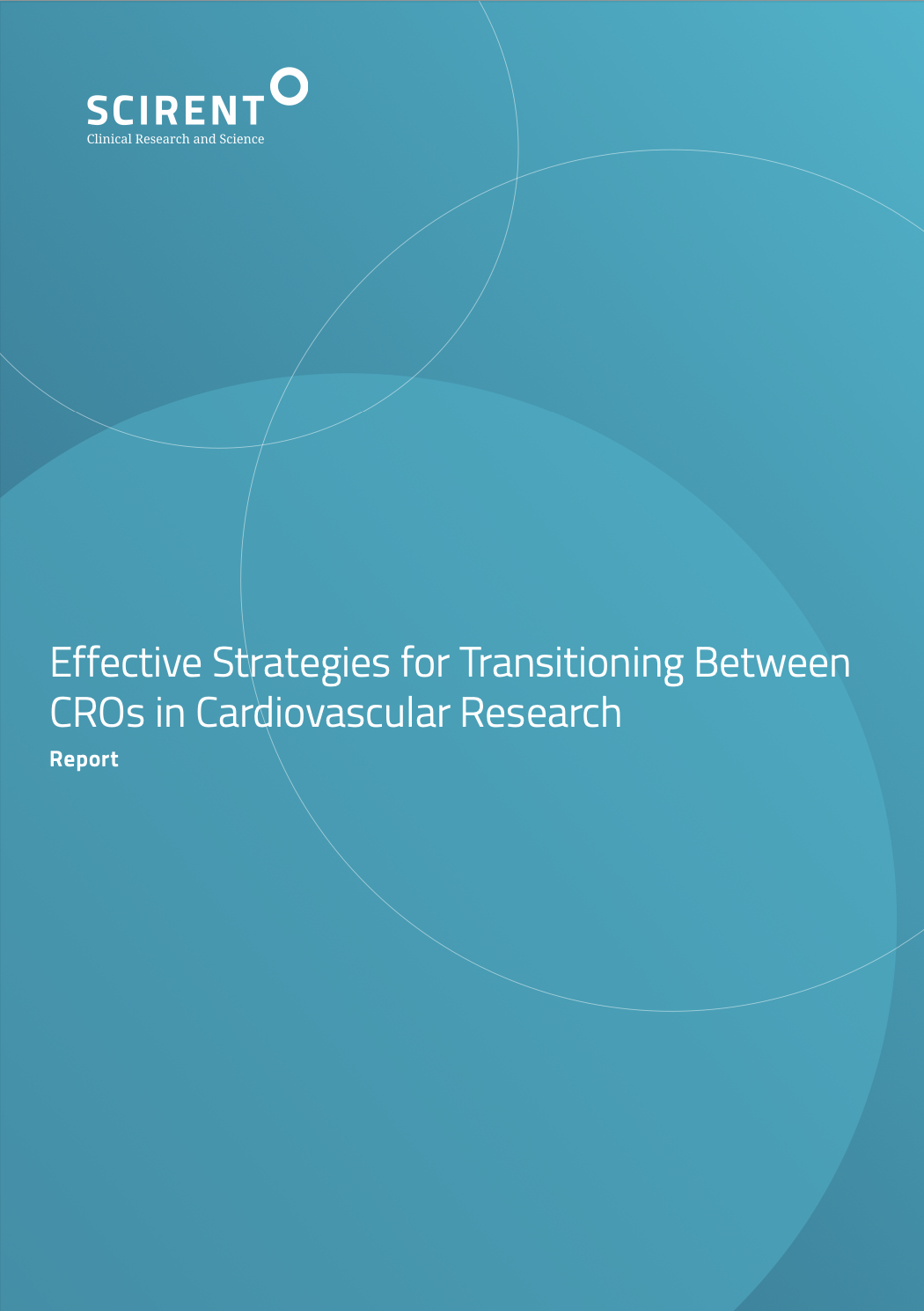 Homepage preview of SCIRENT report cover on transitioning strategies between CROs in cardiovascular research